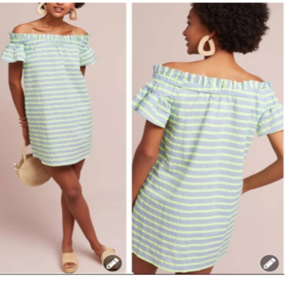 Corey Lynn Carter #408 Striped Anthropologie Dress SZ L Large - Picture 7 of 7